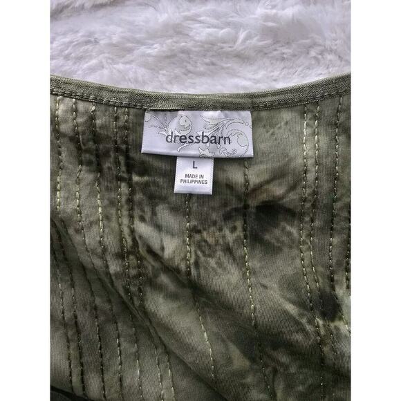 Dressbarn Moss Green Sequin Embroidered Fitted Stretch Tank Top Size L Fairy Y2K - Picture 5 of 9